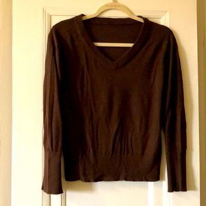 Brown v-neck sweater